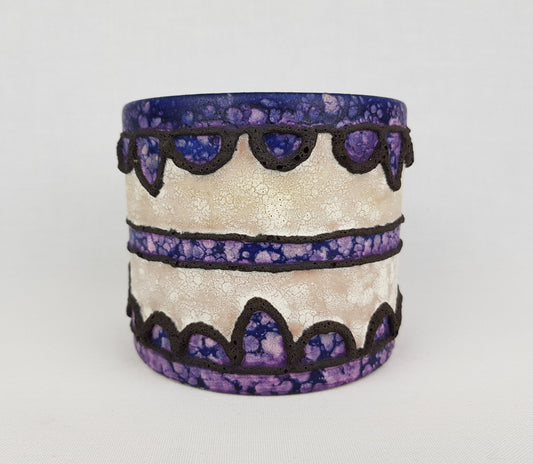 Vintage MAREI KERAMIK Fat Lava Planter / Flower Pot with Purple Tower decor West German Pottery 1970s