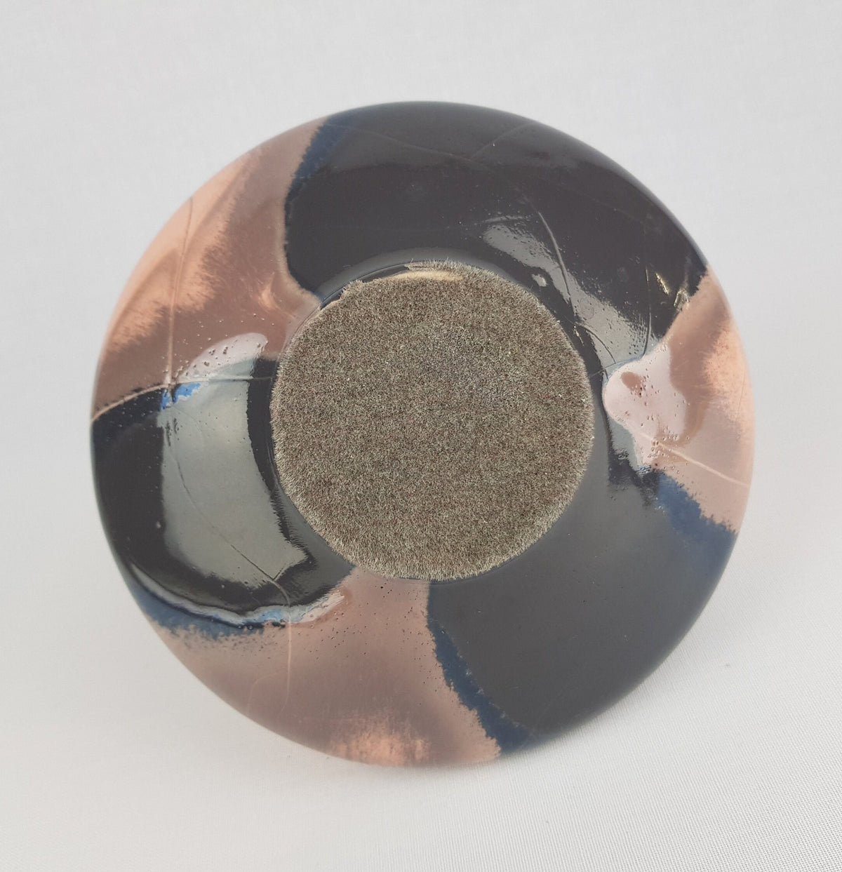 Vintage OTTO Keramik Pink Grey UFO vase, West German Pottery 1970-80s