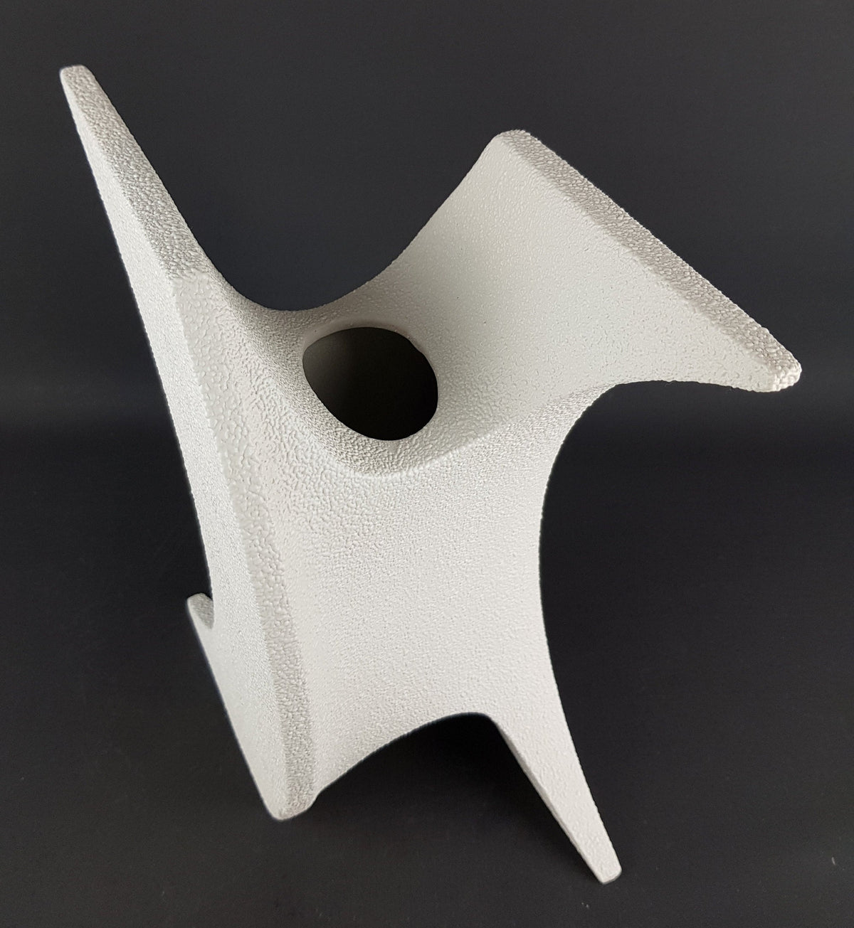 Vintage BERTONCELLO - ROBERTO RIGON White Wave Vase "Sasso Bianco"decor 939 Italian Pottery 1980-1990s