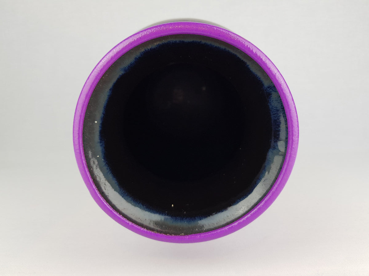 Vintage DÜMLER & BREIDEN Brown Copper and Purple Floor Vase 117-36 West German Pottery 1970s