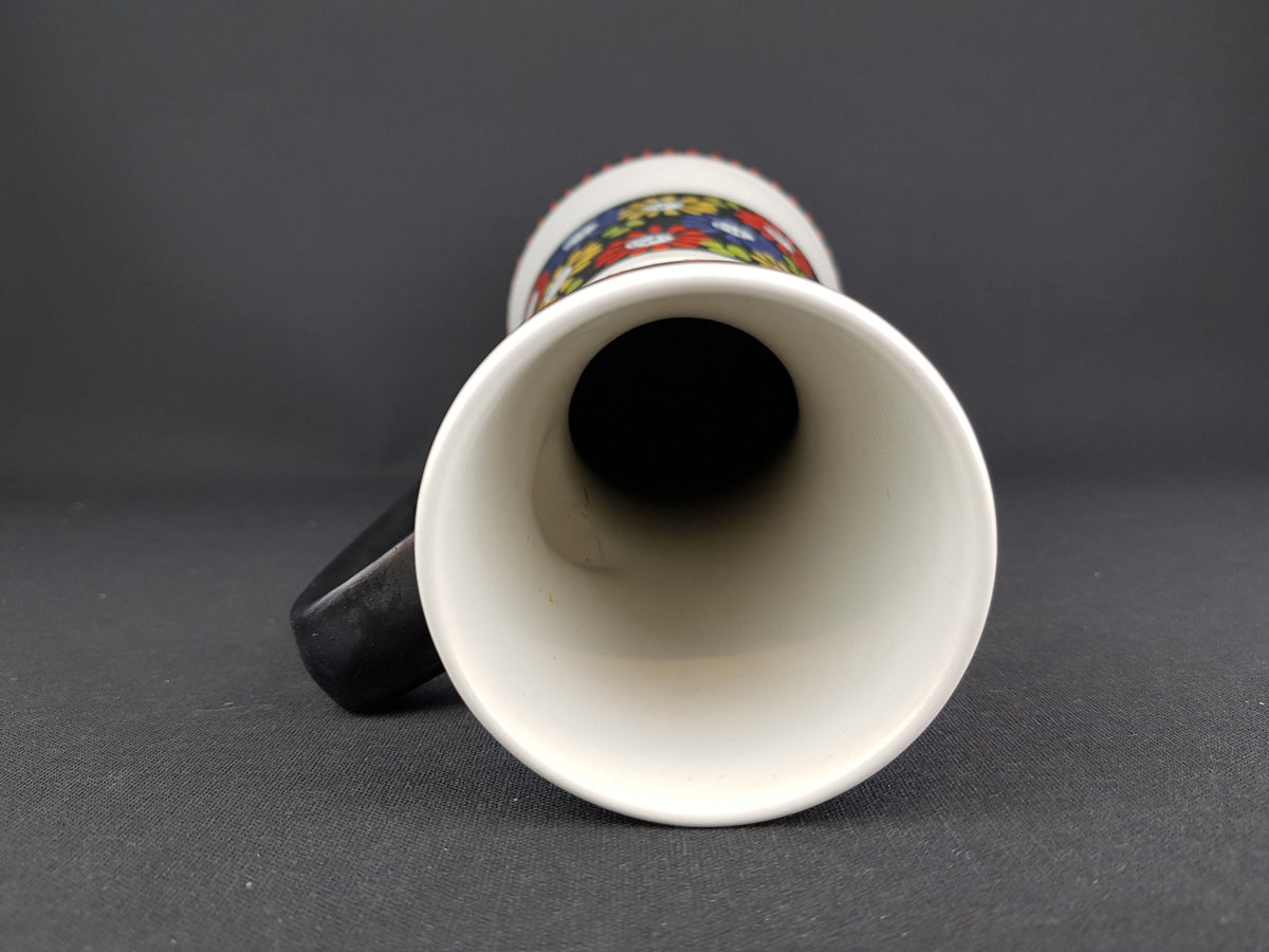 Vintage DÜMLER & BREIDEN Keramik Handled Vase with flower decor 330-35 West German Pottery 1950's