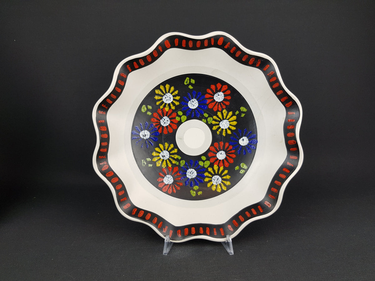 Vintage DÜMLER & BREIDEN Keramik Plate with flower decor 230-27 West German Pottery 1950's