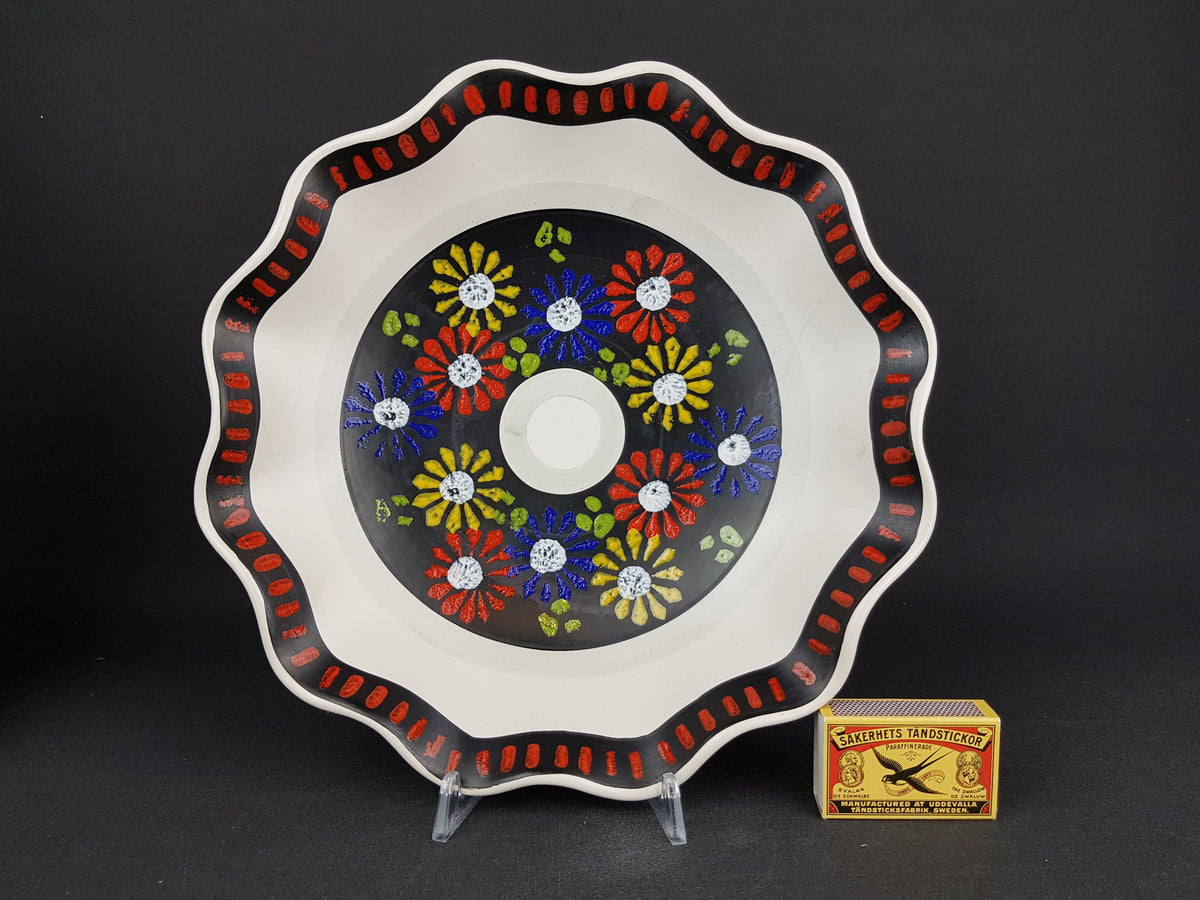 Vintage DÜMLER & BREIDEN Keramik Plate with flower decor 230-27 West German Pottery 1950's