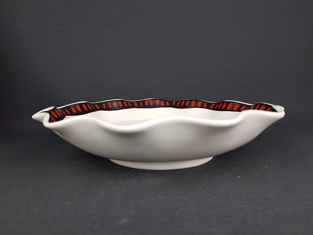 Vintage DÜMLER & BREIDEN Keramik Plate with flower decor 230-27 West German Pottery 1950's