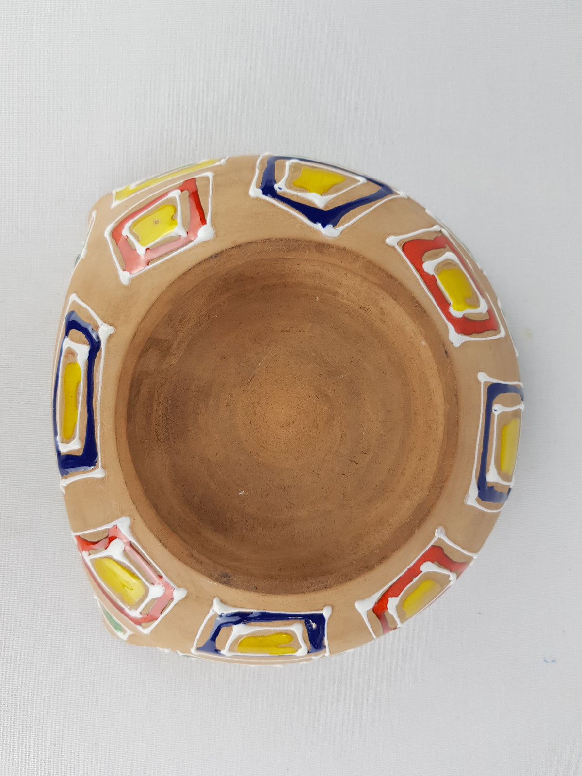 Vintage ITALIAN CERAMIC POTTERY Folded Bowl Italian Art 1960 1970s