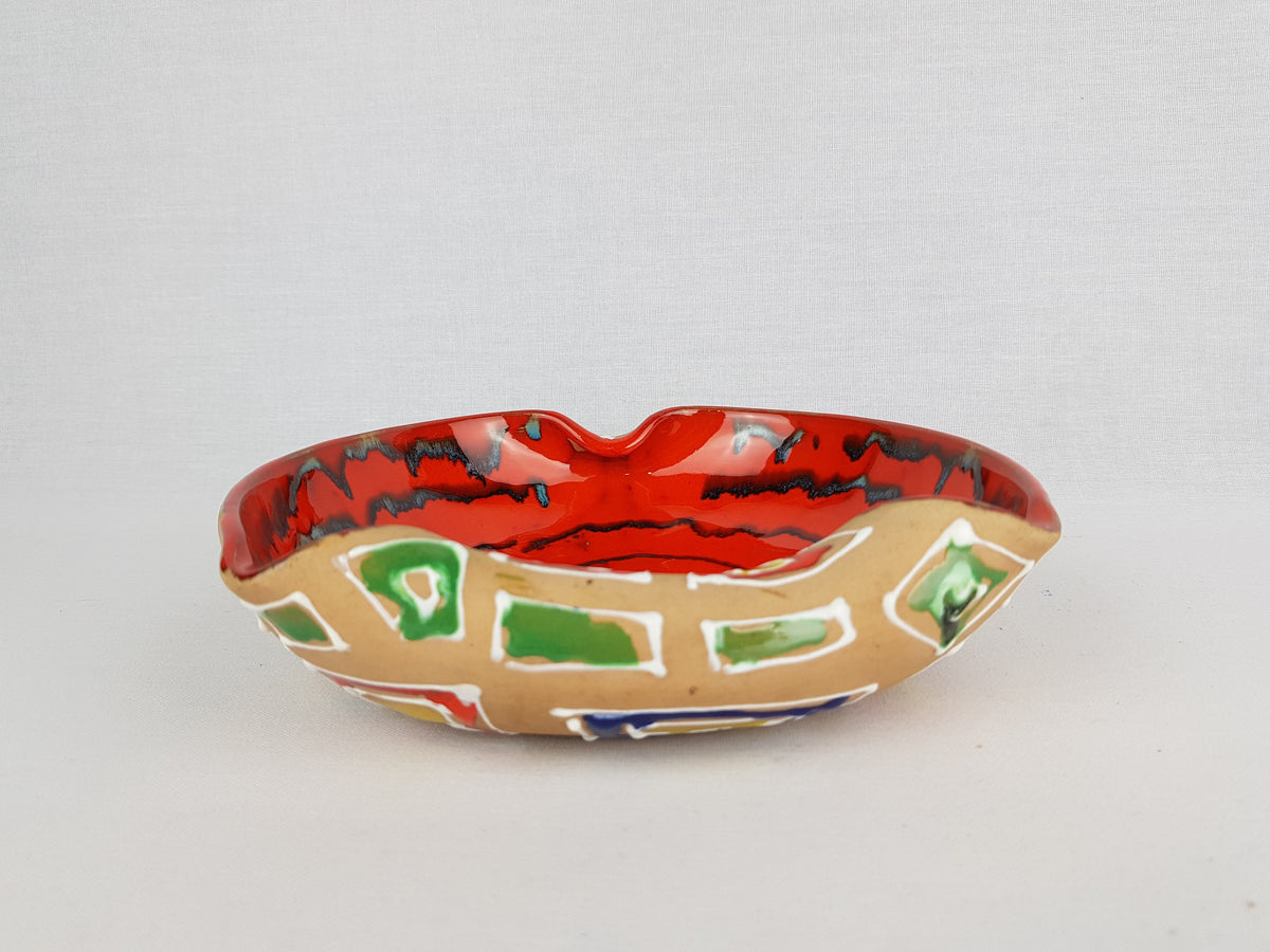 Vintage ITALIAN CERAMIC POTTERY Folded Bowl Italian Art 1960 1970s