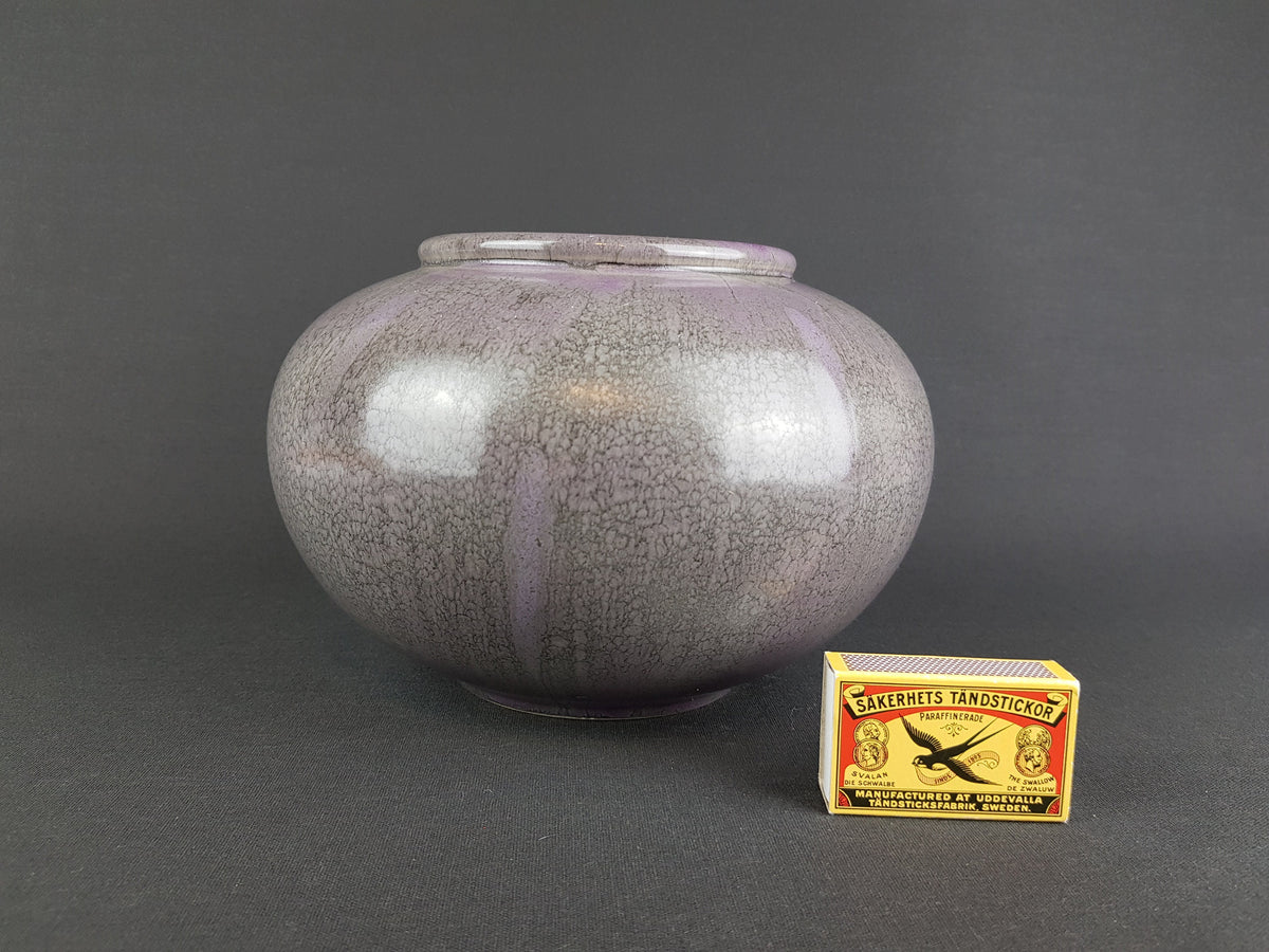 Vintage STEULER KERAMIK Grey Purple Vase West German Pottery 1980s
