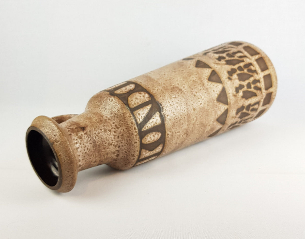 Vintage XL CERAMANO Floor Vase with Agina Decor by Hanns Welling, West German Pottery 1950s