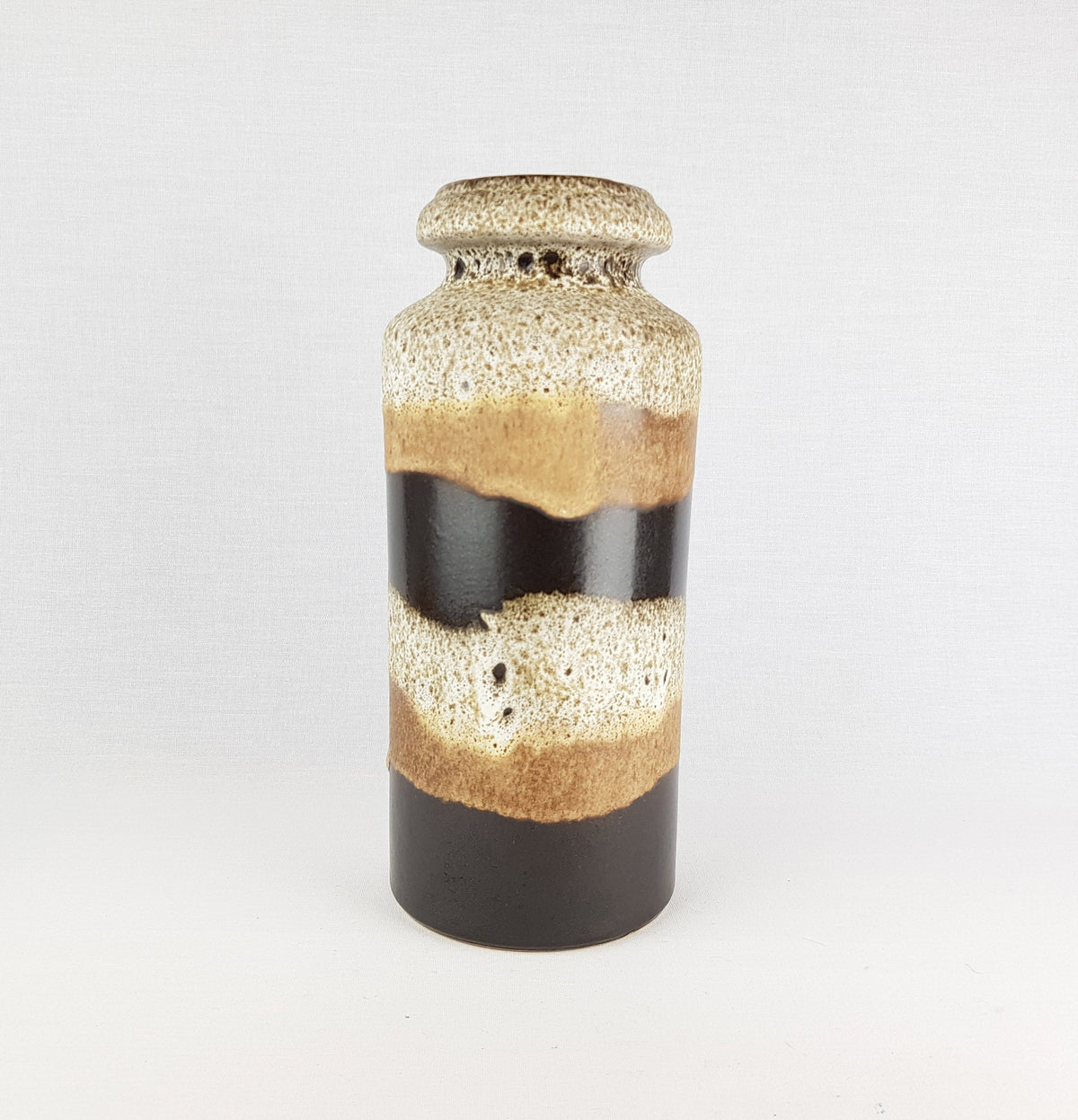 Vintage SCHEURICH KERAMIK Brown and Beige Fat Lava Vase 517-30 West Geman Pottery 1970s