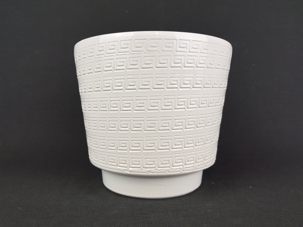 Vintage BAY KERAMIK White Planter Flower Pot West German Pottery 1960s 1970s Fat Lava Era