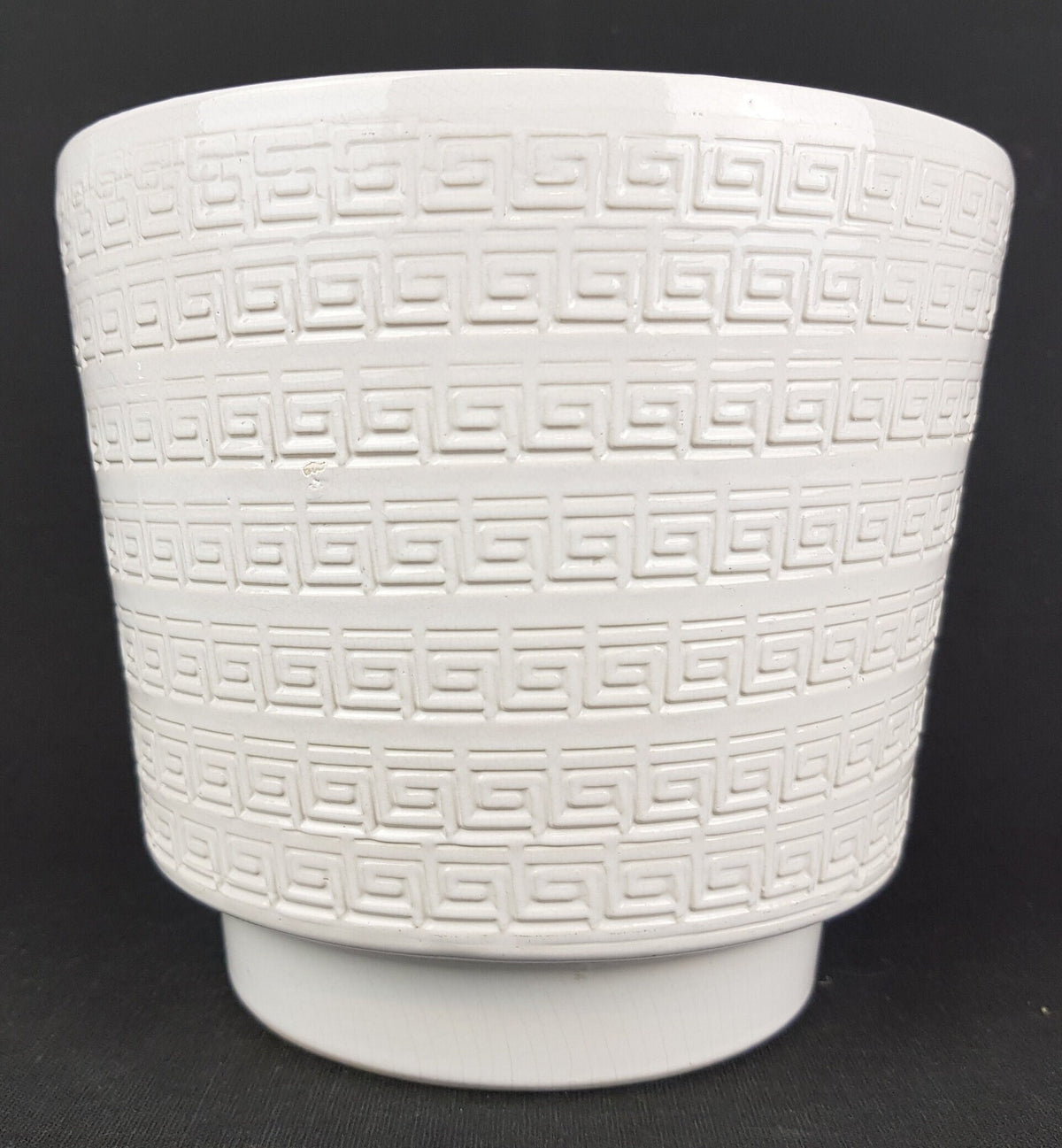 Vintage BAY KERAMIK White Planter Flower Pot West German Pottery 1960s 1970s Fat Lava Era
