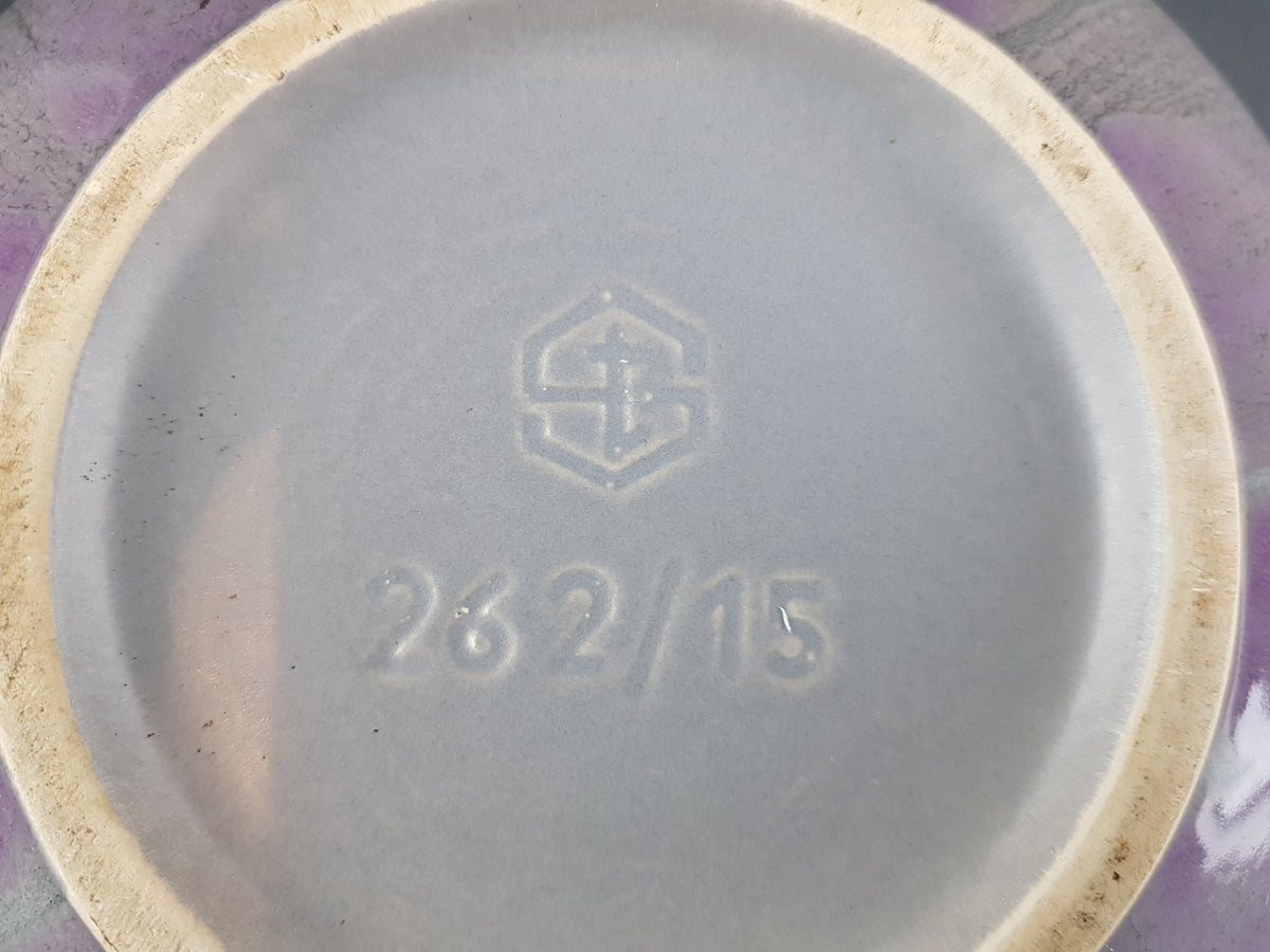 Vintage STEULER KERAMIK Grey Purple Vase West German Pottery 1980s