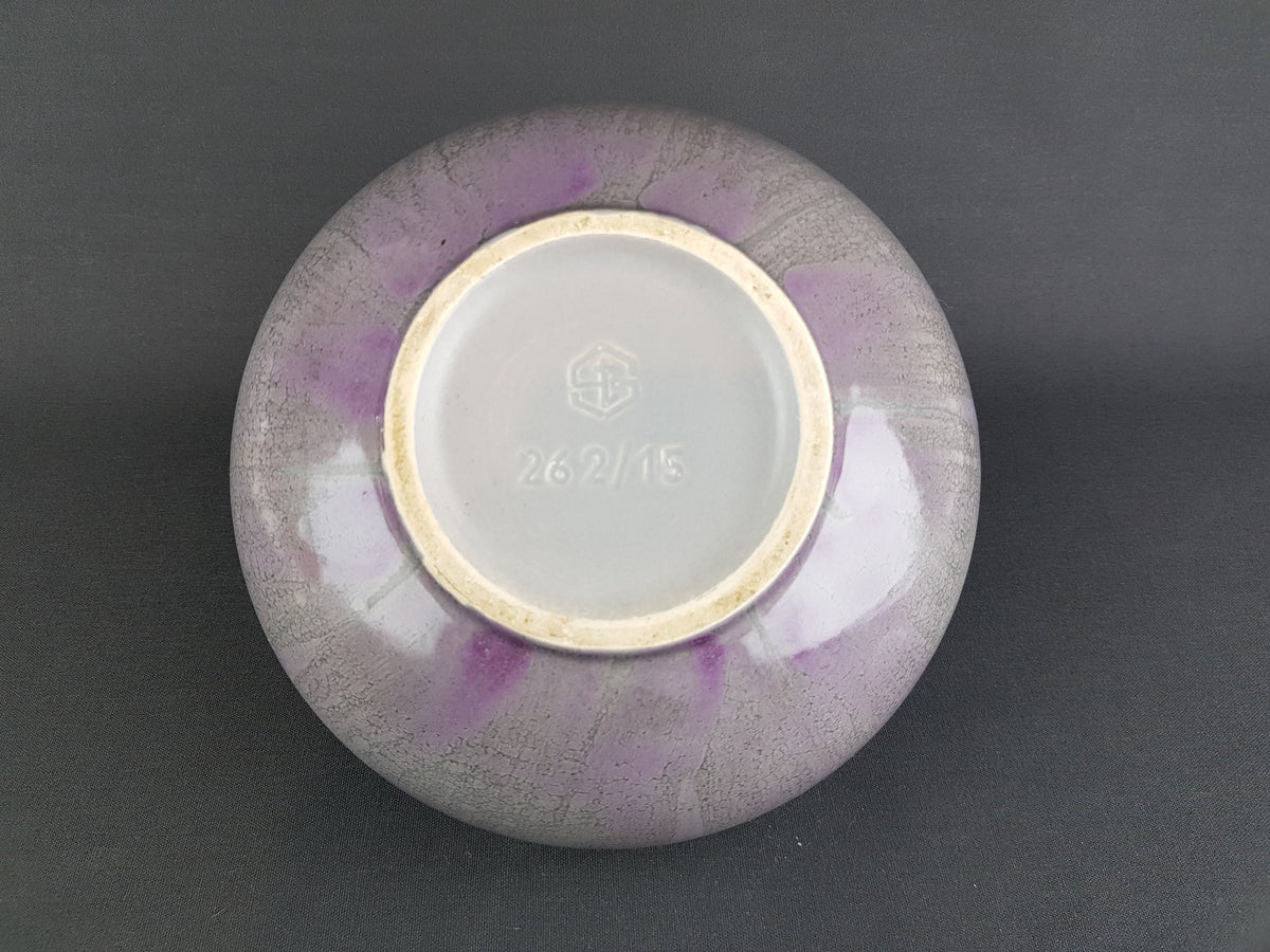 Vintage STEULER KERAMIK Grey Purple Vase West German Pottery 1980s