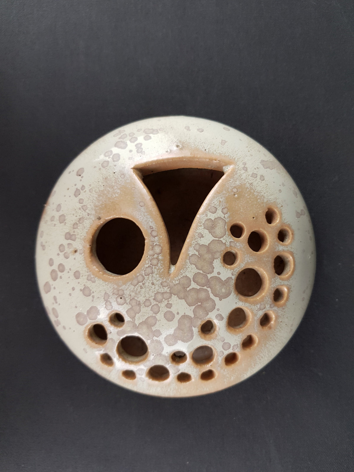 Vintage KUBICEK Beige and Yellow Steck Vase West German Studio Art Pottery 1970s