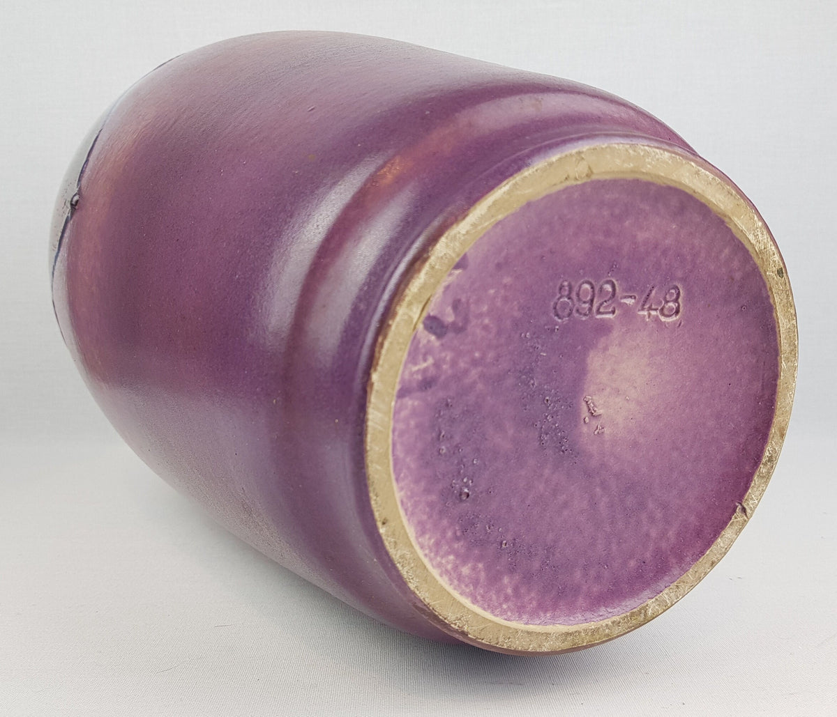 XXL Vintage RUSCHA KERAMIK Purple Red Floor Vase 892-48 West German Pottery