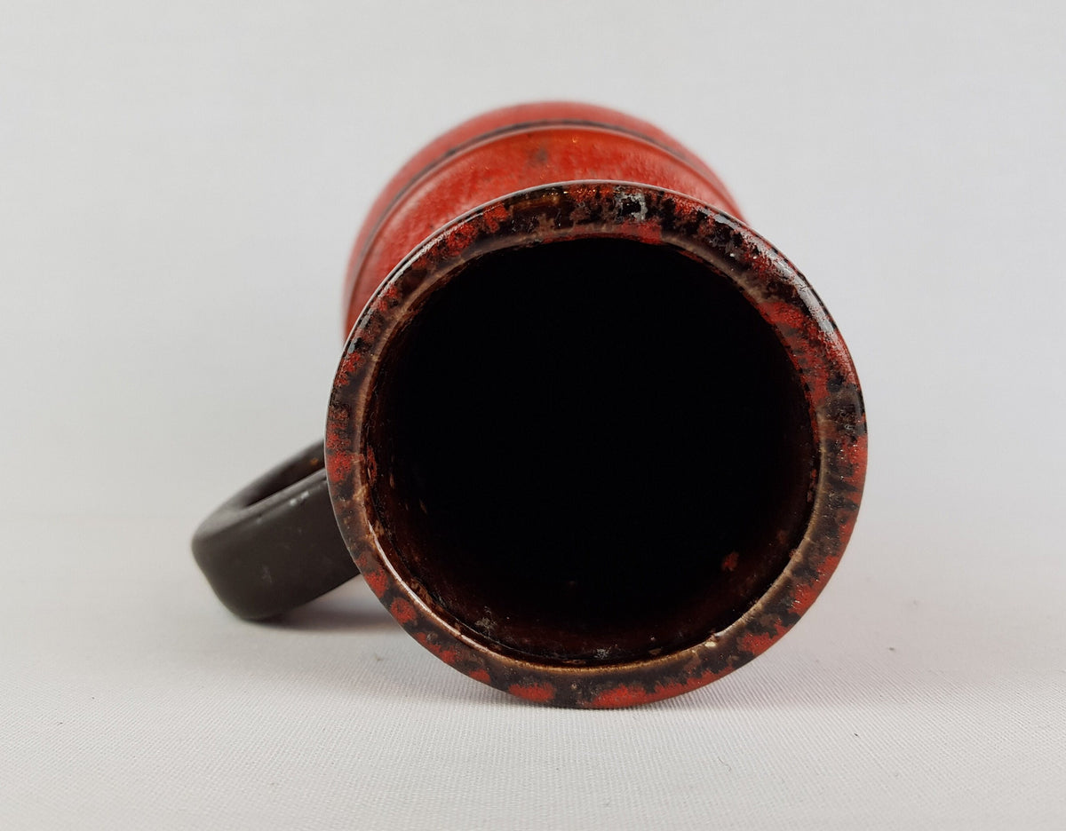 Vintage SCHEURICH KERAMIK Red and Brown Vienna Vase 428 26 1970s West German Pottery