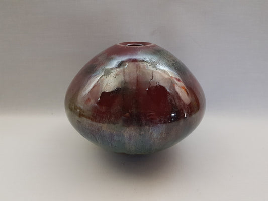 Vintage WENDELIN STAHL Purple, Grey and Green Vase Studio Pottery From West Germany 1960s