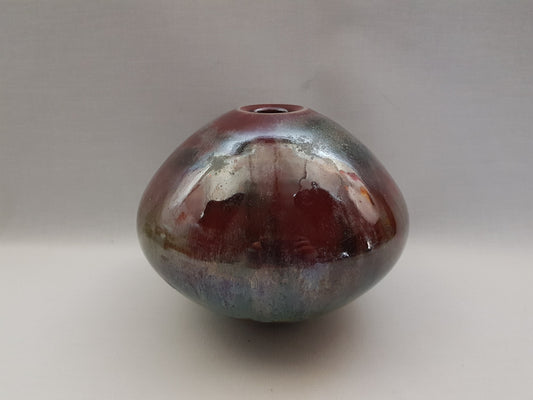 Vintage WENDELIN STAHL Purple, Grey and Green Vase Studio Pottery From West Germany 1960s