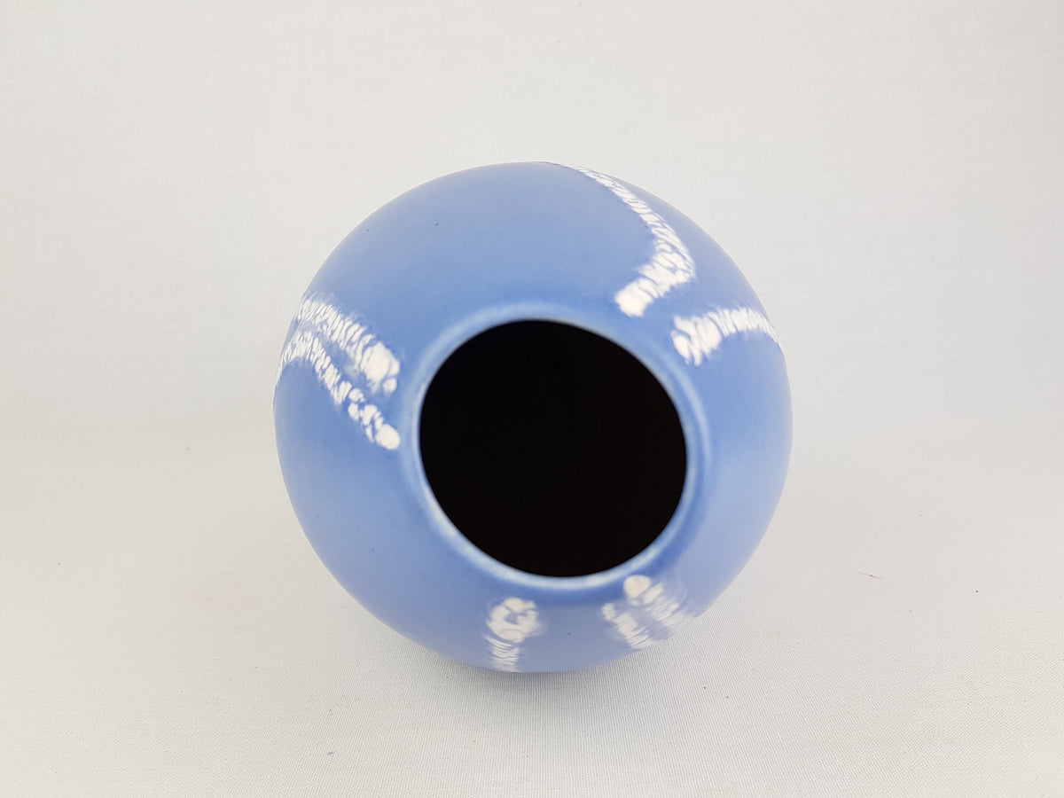 Vintage SCHLOSSBERG KERAMIK Blue and White Vase with AZUR Decor West German Pottery 1950s