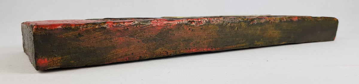Rare Vintage RUSCHA KERAMIK Red Fat Lava Wall Plate with Horses Decor Dokumenta Serie by Adele Bolz 1962s