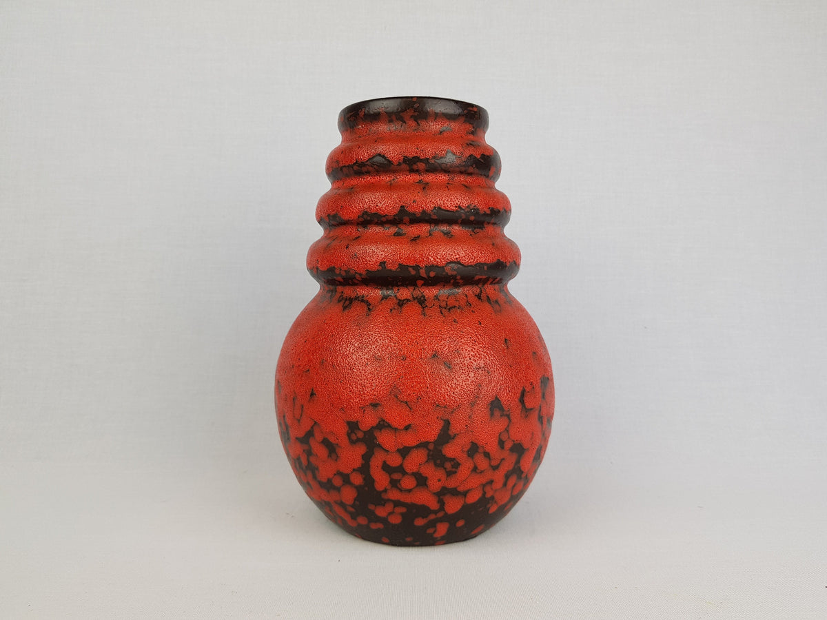 Vintage SCHEURICH KERAMIK Red and Black Vase Wien Vienna Serie 269 22 West German Pottery 1970s