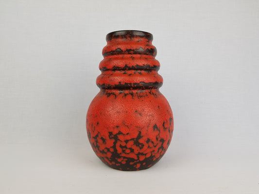 Vintage SCHEURICH KERAMIK Red and Black Vase Wien Vienna Serie 269 22 West German Pottery 1970s