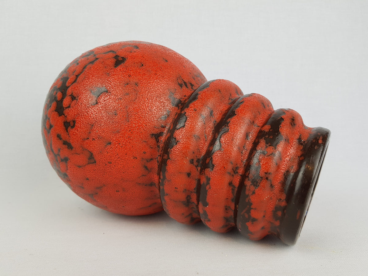 Vintage SCHEURICH KERAMIK Red and Black Vase Wien Vienna Serie 269 22 West German Pottery 1970s
