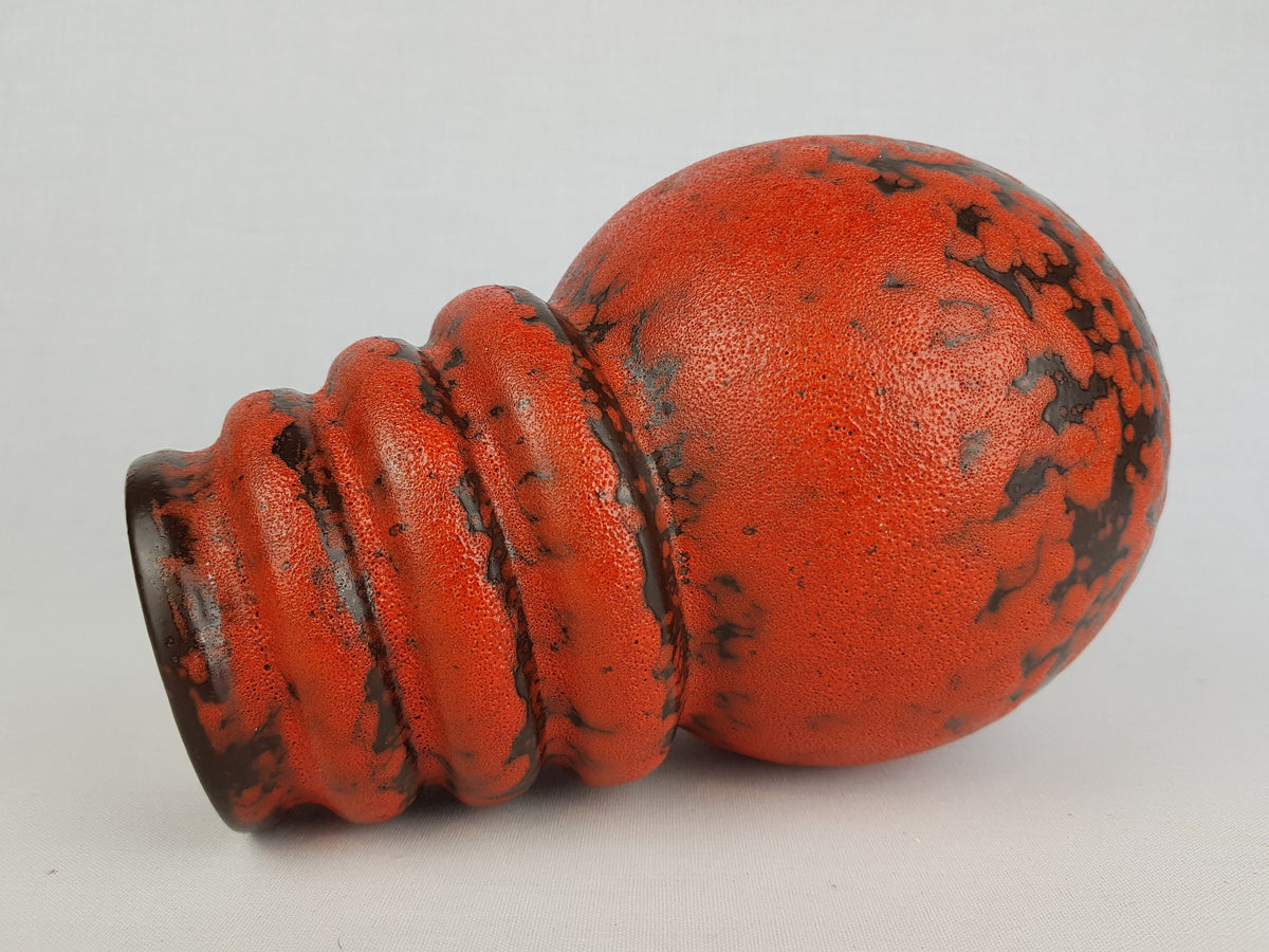 Vintage SCHEURICH KERAMIK Red and Black Vase Wien Vienna Serie 269 22 West German Pottery 1970s