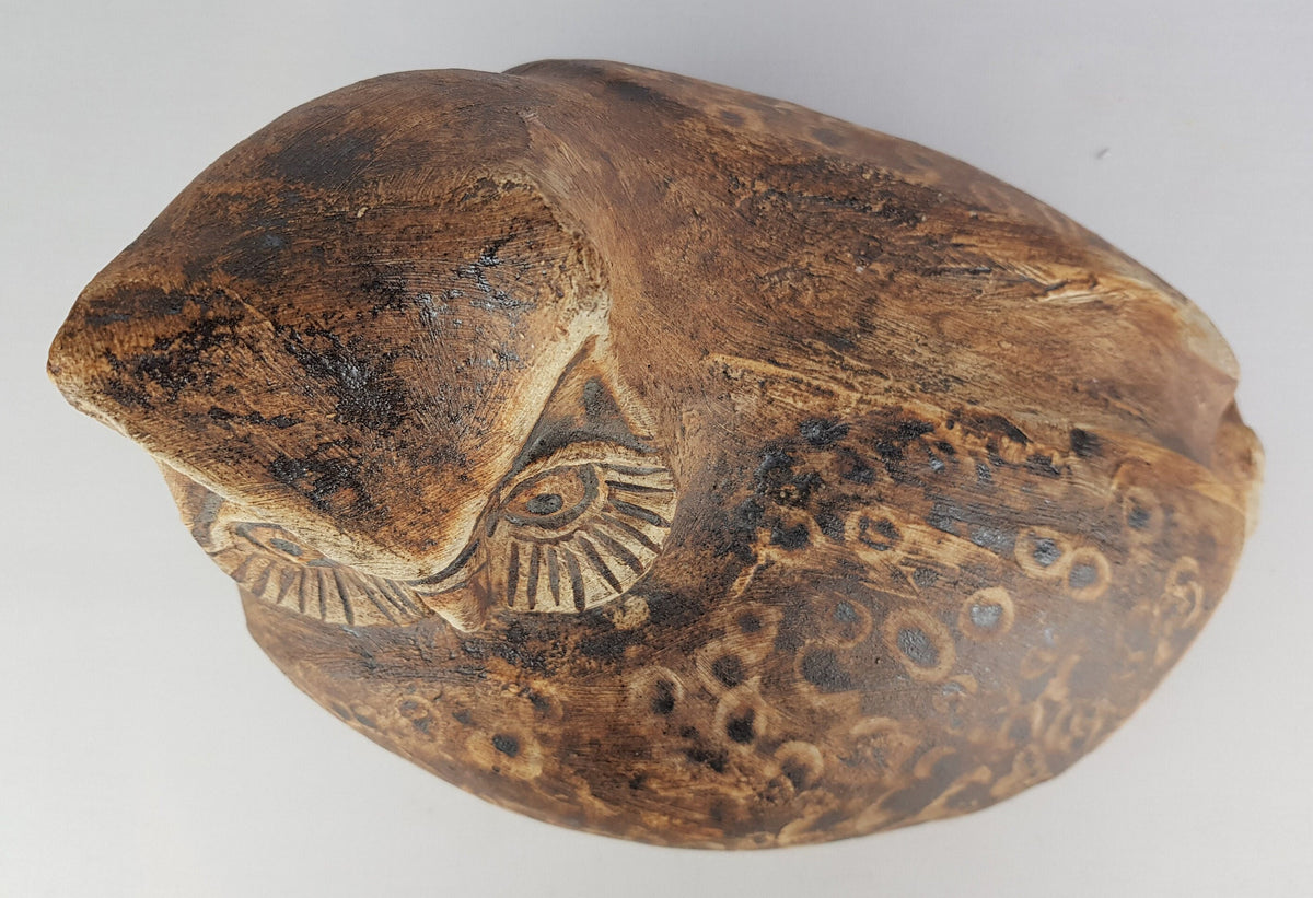 Vintage GERHARD LIEBENTHRON Studio Art Pottery Owl Figure West Germany 1984