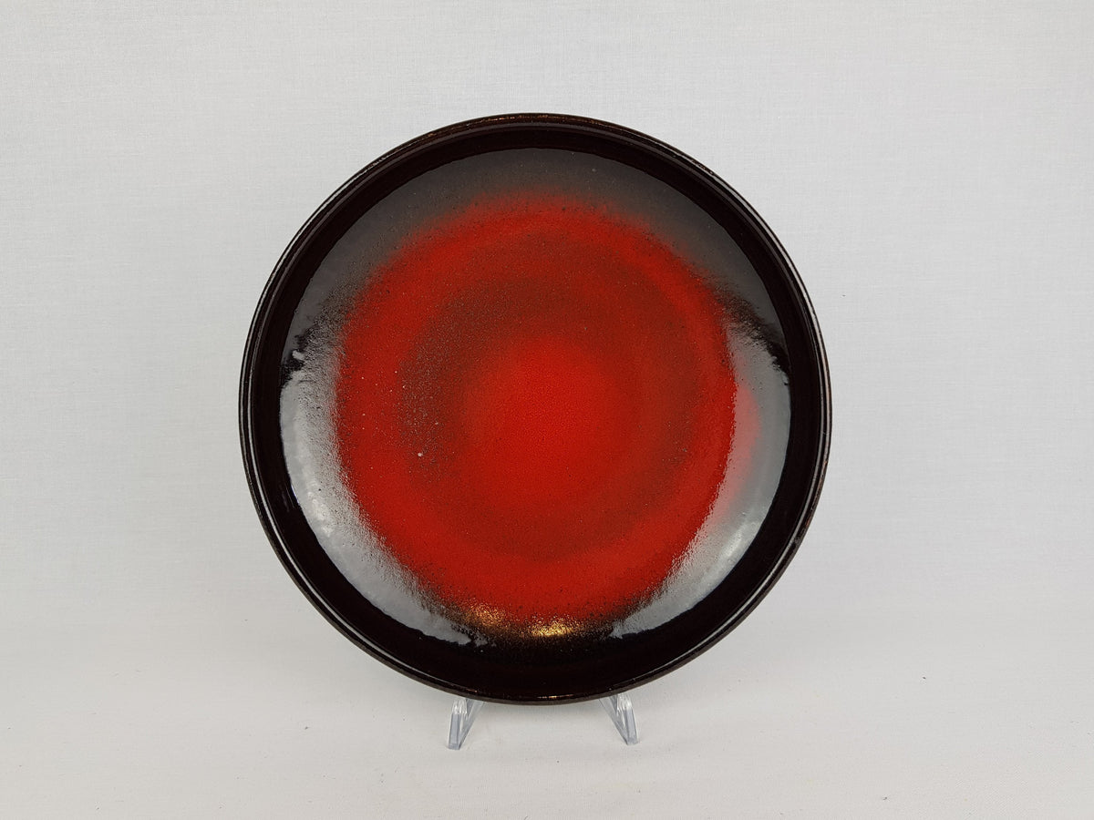 Vintage SCHEURICH KERAMIK Dark Brown and Red Bowl 340 26 West German Pottery 1970s