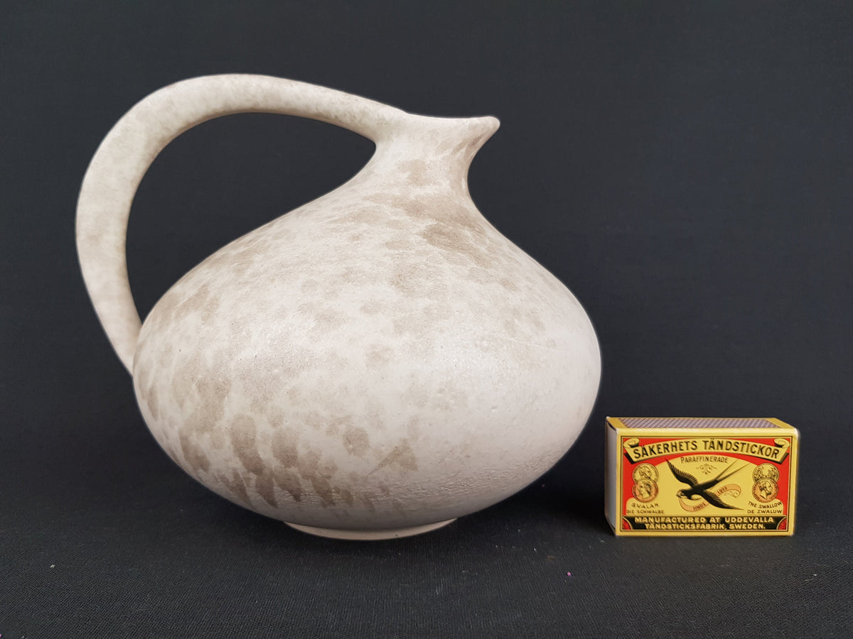 Vintage RUSCHA KERAMIK Iconic Beige Pitcher Vase 313 West German Pottery 1960 1970s