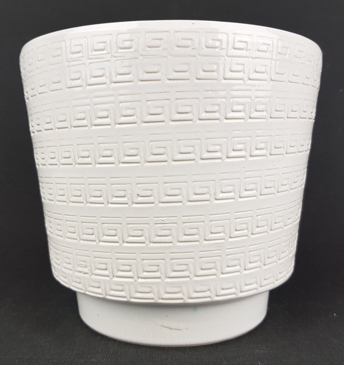 Vintage BAY KERAMIK White Planter Flower Pot West German Pottery 1960s 1970s Fat Lava Era