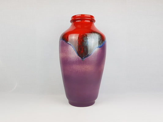 XXL Vintage RUSCHA KERAMIK Purple Red Floor Vase 892-48 West German Pottery