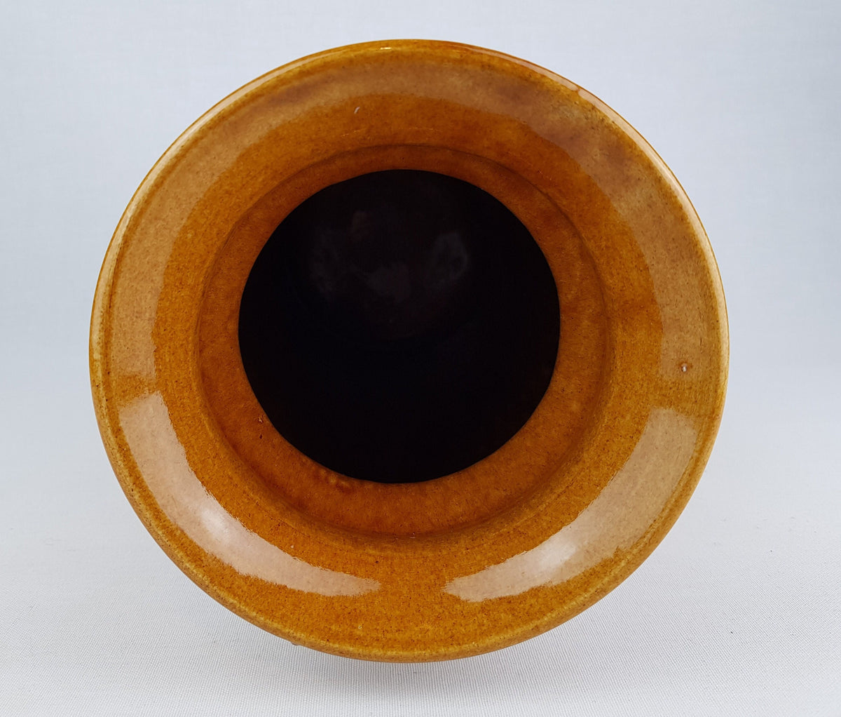 Vintage BAY KERAMIK Caramel and Black Vase 76-40 West German Pottery 1970s