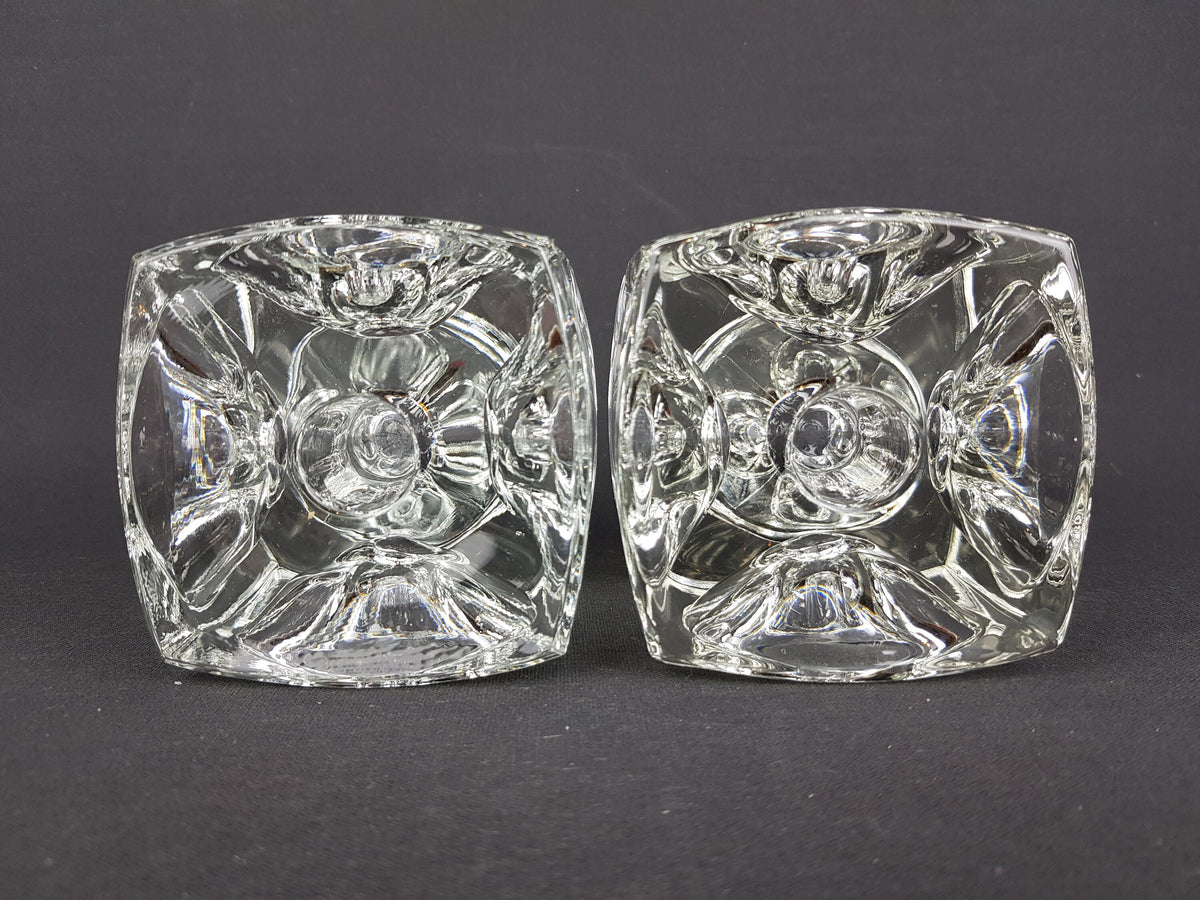 Vintage RUDOLFOVA GLASS Works Czech SKLO Candleholder by Rudolf Jurnikl from Czech Slovakia 1960-80s