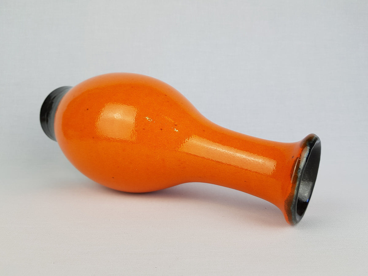 Vintage JASBA KERAMIK Orange and Brown Vase 1162 30 West German Pottery 1968s