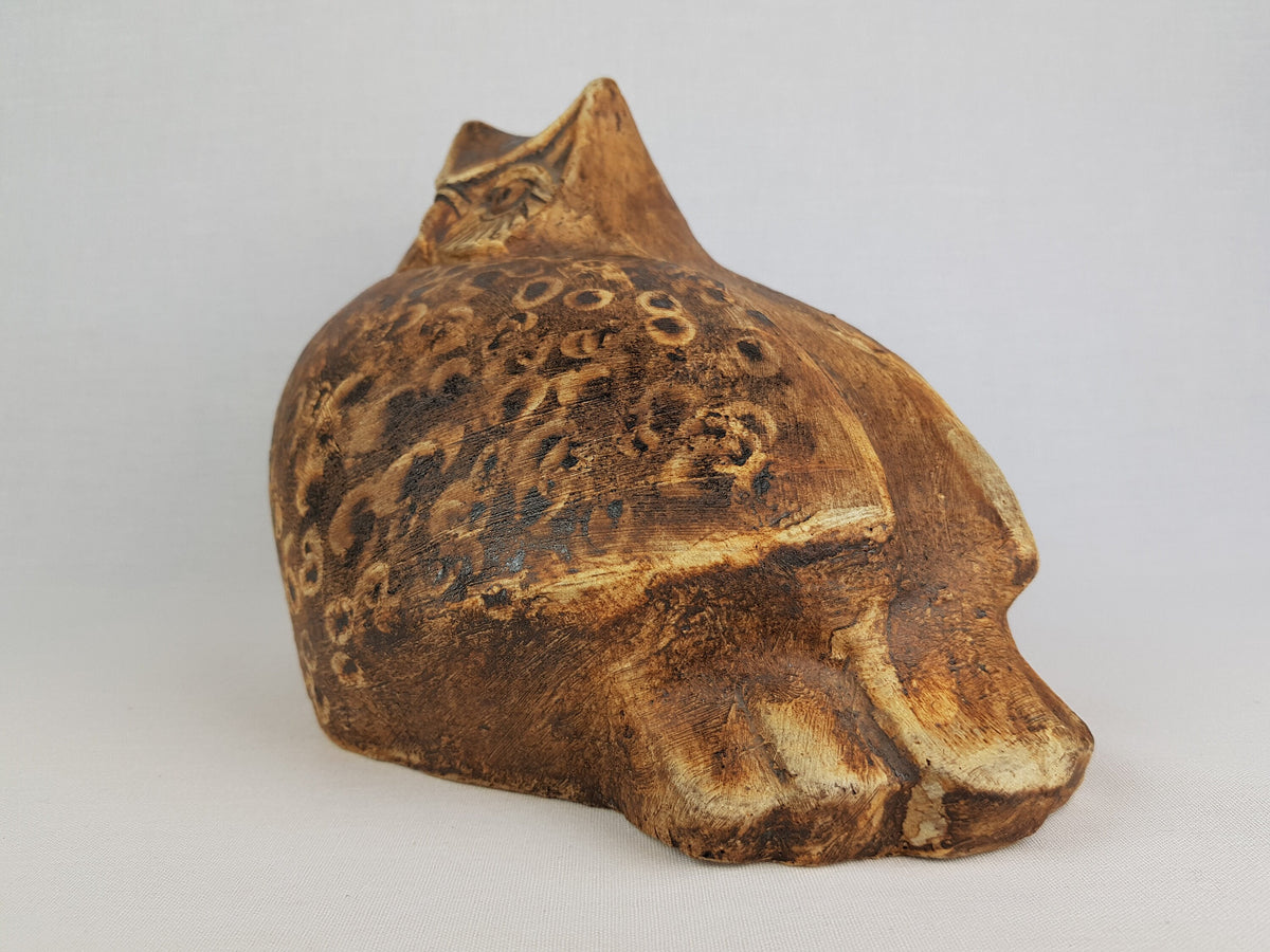 Vintage GERHARD LIEBENTHRON Studio Art Pottery Owl Figure West Germany 1984