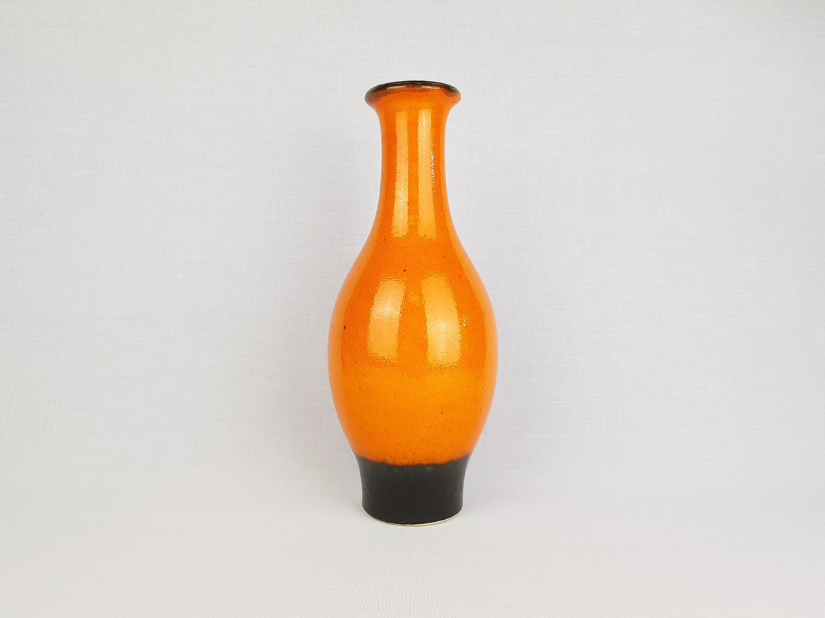 Vintage JASBA KERAMIK Orange and Brown Vase 1162 30 West German Pottery 1968s