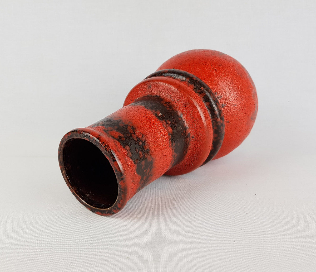 Vintage SCHEURICH KERAMIK Red and Brown Vienna Vase 428 26 1970s West German Pottery