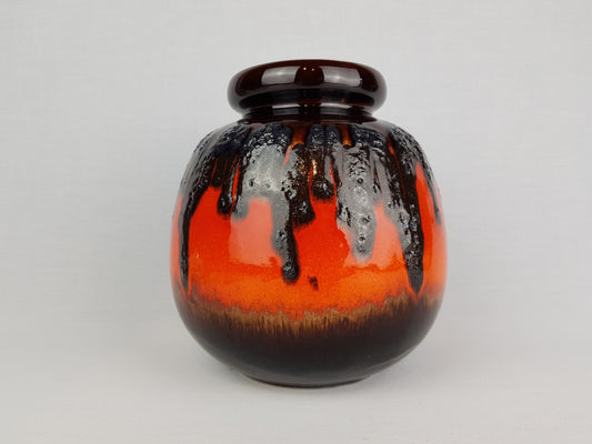 Reserved for B --- Vintage SCHEURICH KERAMIK Brown and Orange/ Red Fat Lava CERAMOS Vase 284 19 West Geman Pottery 1970s