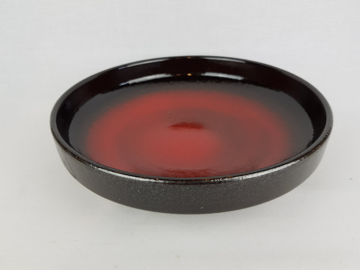 Vintage SCHEURICH KERAMIK Dark Brown and Red Bowl 340 26 West German Pottery 1970s