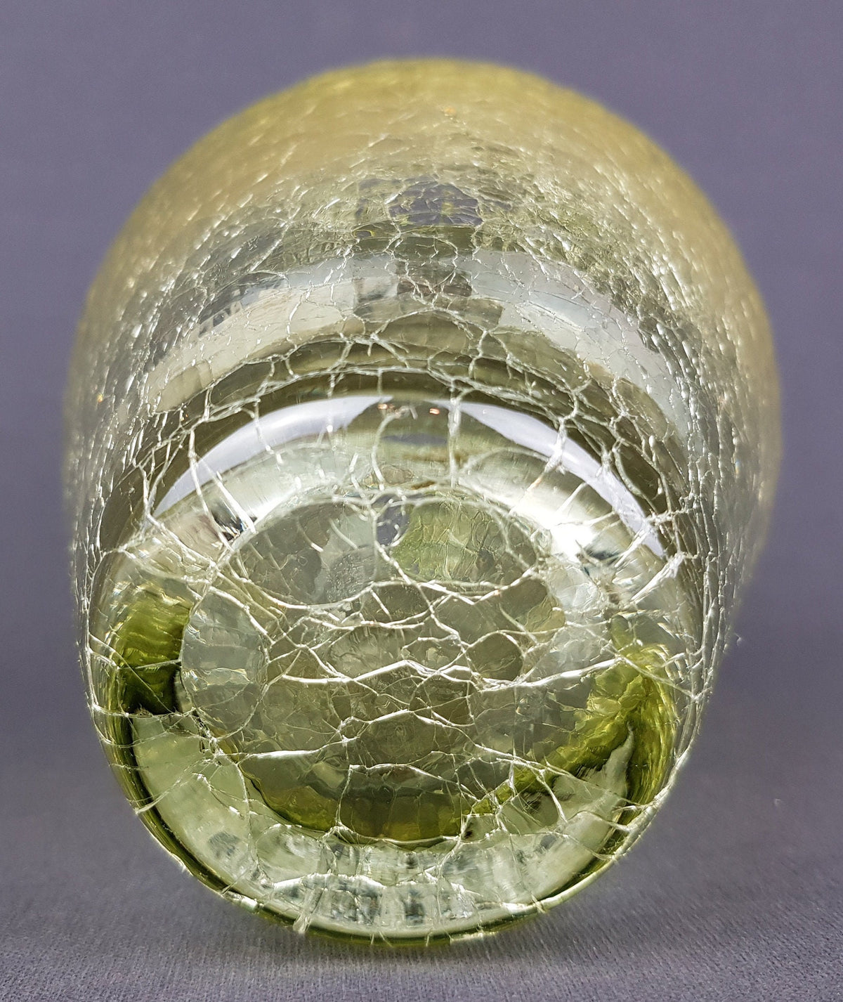 Vintage INGRID GLAS Yellow Glass Vase Craquelee Decor German Design Glass Art 1960 1970s