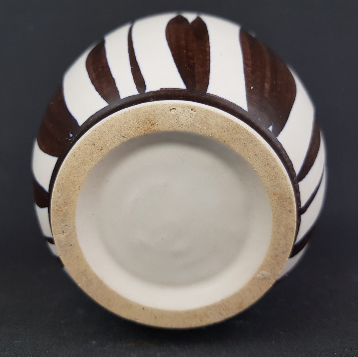 Large Vintage ELMA KERAMIK Brown and Beige Planter Flower Pot with Haiti Decor West German Pottery 1958's
