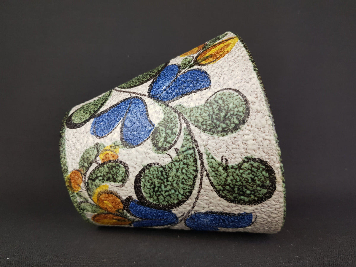 Vintage RUSCHA KERAMIK planter with ENZIAN decor West German Pottery 1950s