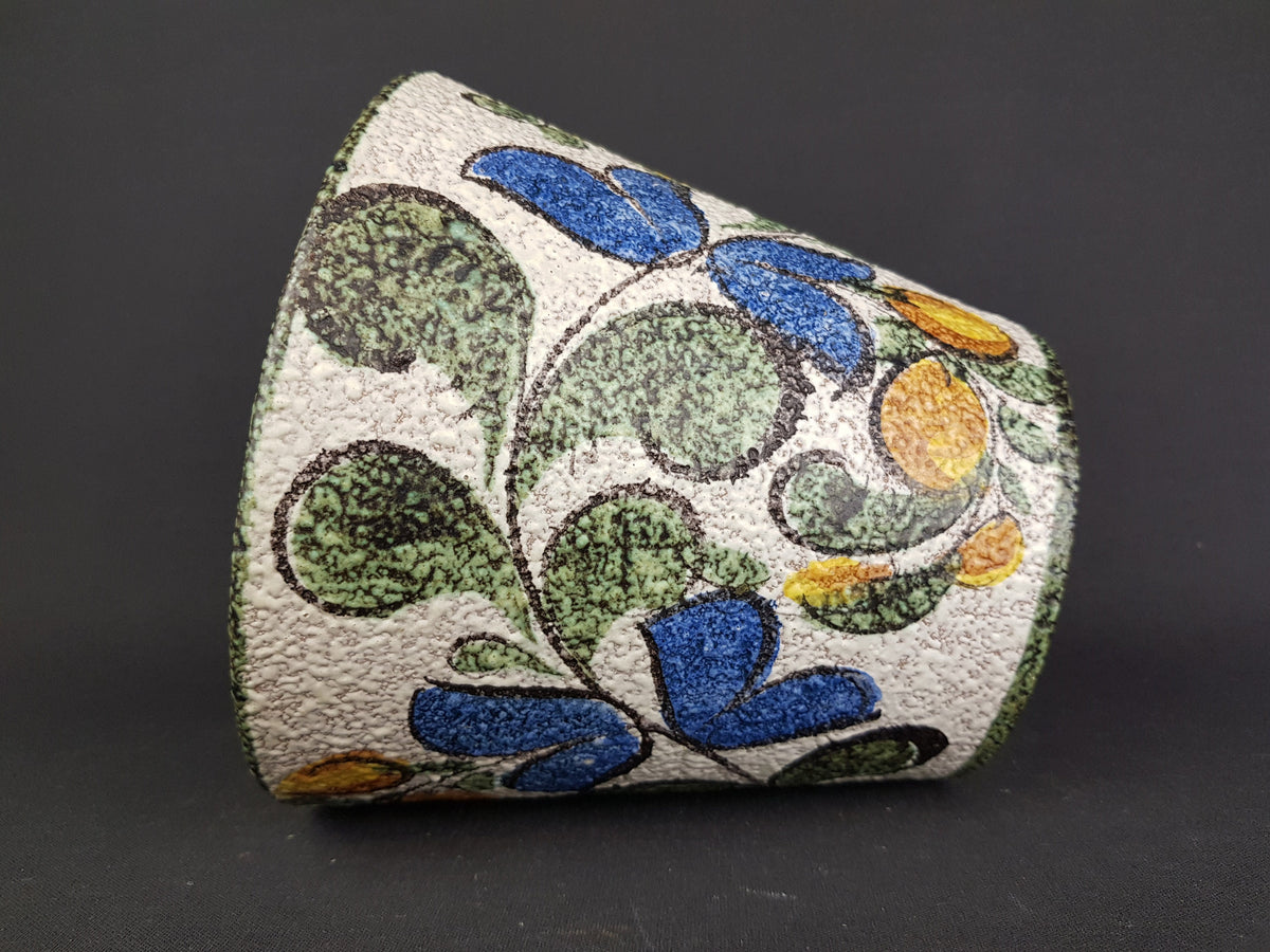 Vintage RUSCHA KERAMIK planter with ENZIAN decor West German Pottery 1950s