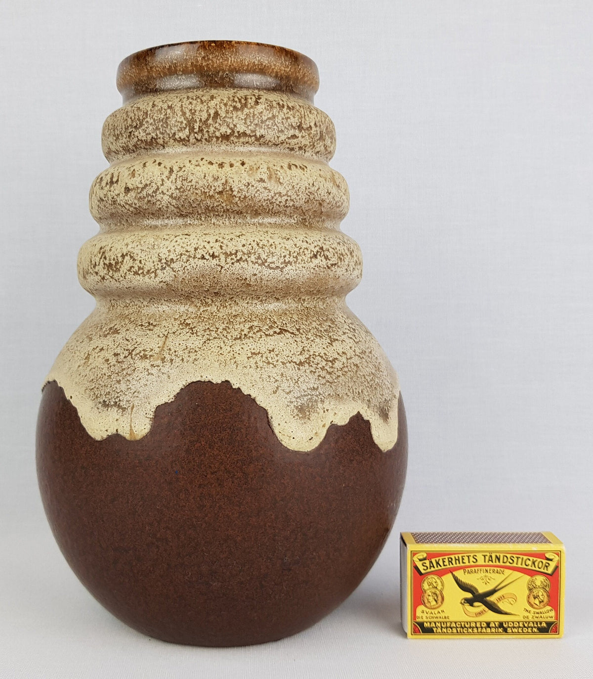 Vintage SCHEURICH KERAMIK Brown Vase Wien Serie 269 22 West German Pottery 1970s