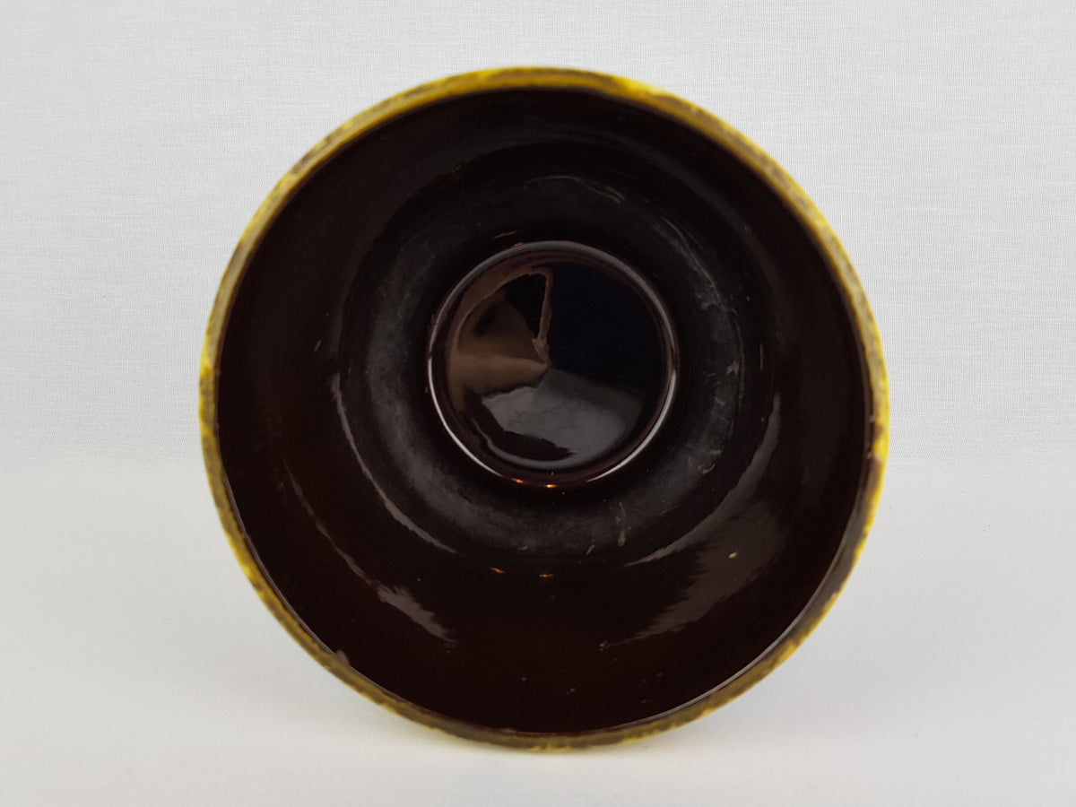 Vintage MAREI KERAMIK Yellow Flower Pot Planter with flower Gundel decor 12-3 West German Pottery 1970s