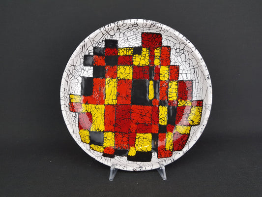 Rare Vintage Wall plate by Agnes Hegyi for Hungarian Iparművészeti Ceramic Factory, 1960s handpainted