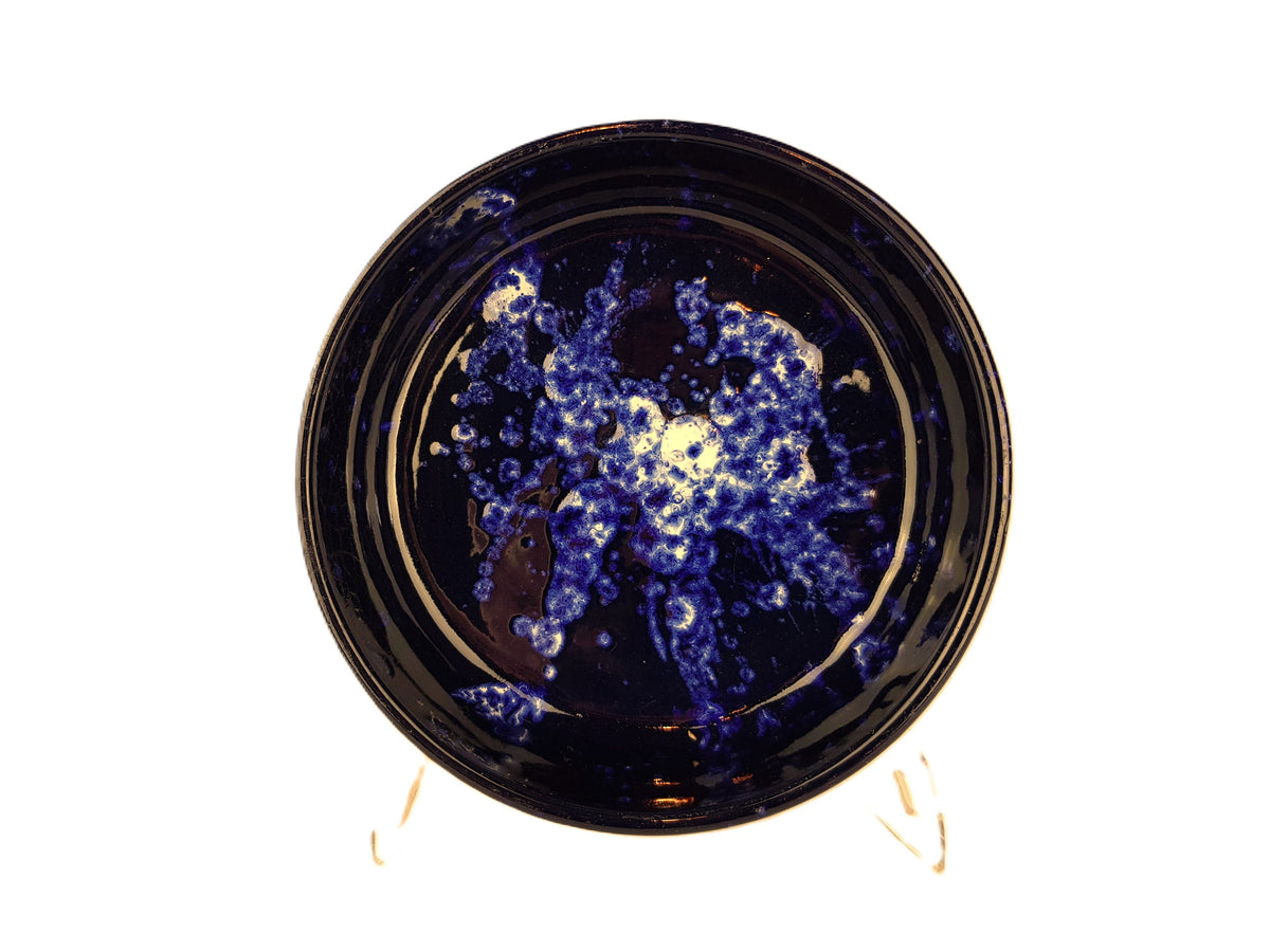Vintage MAREI KERAMIK Ink Blue Bowl with Grönland decor West German Pottery 1970s