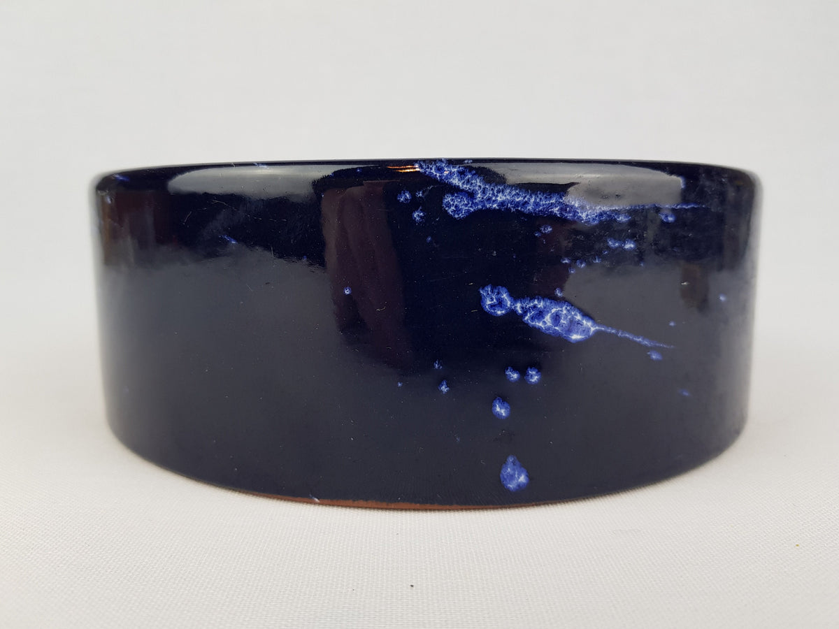 Vintage MAREI KERAMIK Ink Blue Bowl with Grönland decor West German Pottery 1970s